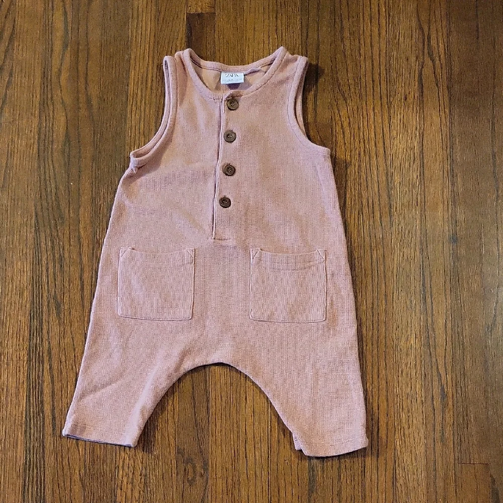 Zara Kids Dusty Pink Buttoned Romper